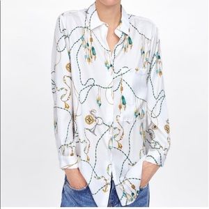 New With Tags Zara “Satin Effect” Blouse